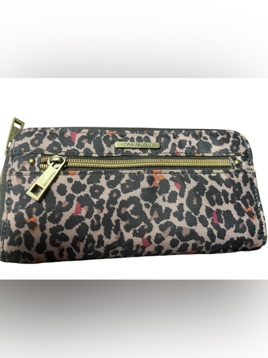 Travelon Handbags - Vintage Travelon Leopard print wallet in Beige, Black and Pink Accent. NWOT!